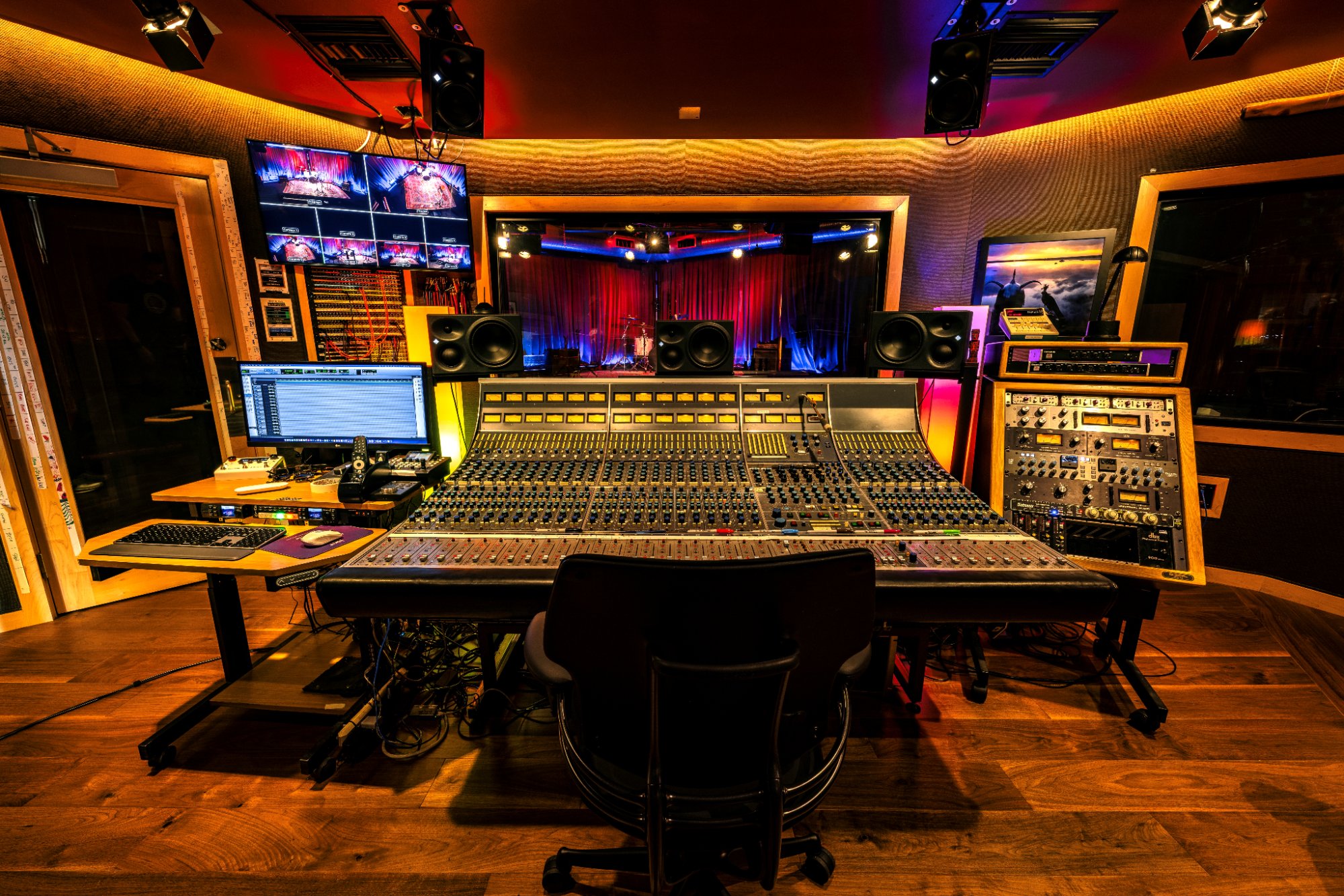 Studio A control room with Neve 8068 MkII console, Clearmountain's Berkeley Street Studios