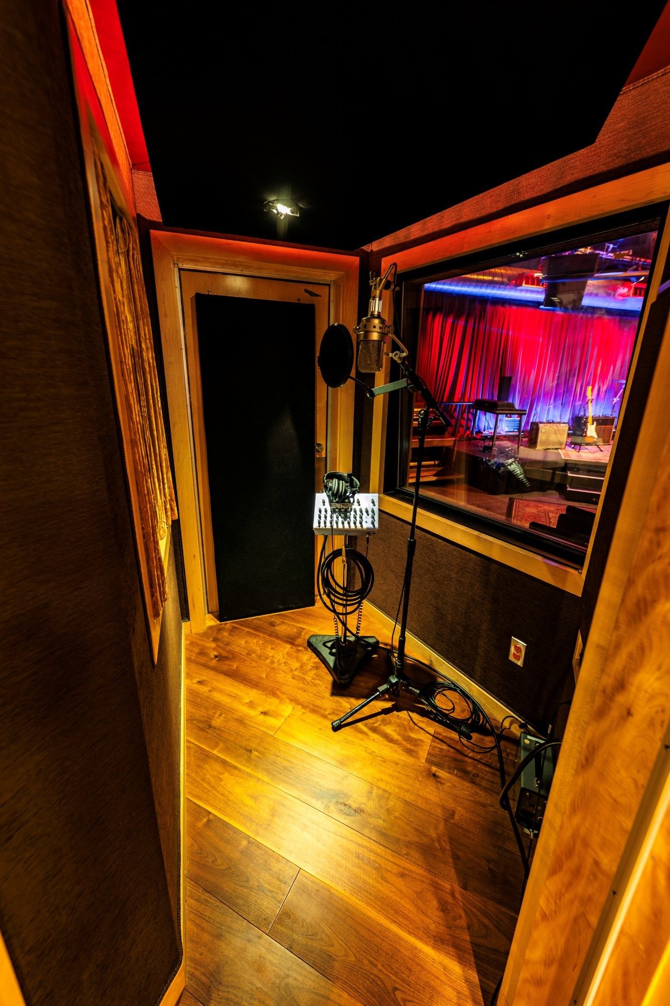 Vocal isolation booth inside Studio A Live Room, Clearmountain's Berkeley Street Studios